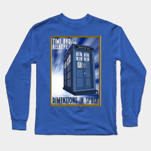 Tardis Long Sleeve T-Shirt by rednessdesign